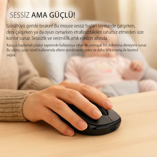 INCA IWM-289T Kablosuz siyah Ergonomic Design Şarjlı Mouse - Mouse ürünleri tekmarshop.com'da